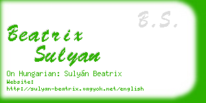 beatrix sulyan business card
